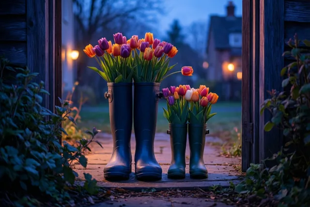 Mama, onze laarsjes vol bloemen