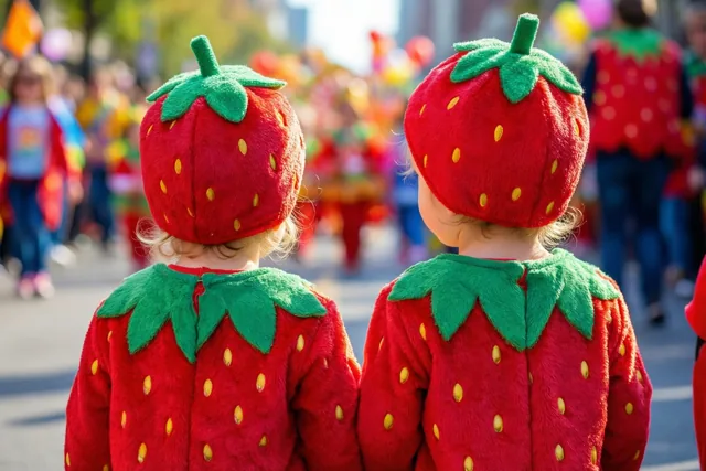 Twee aardbeitjes vieren carnaval