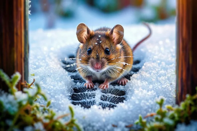 Een muisje in de winterstilte