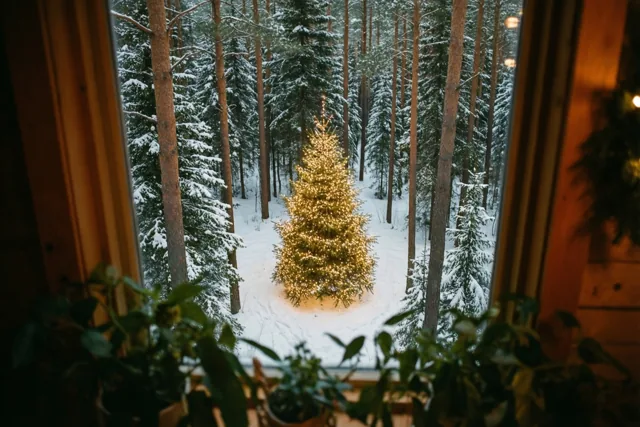 Kerst in het bosraam