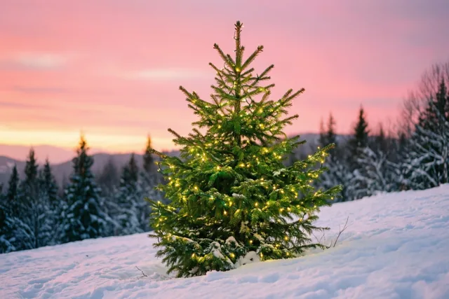 Kerstlicht onder de winterzon