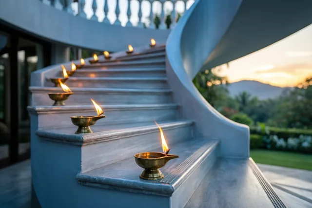 Licht op elke trede met Diwali