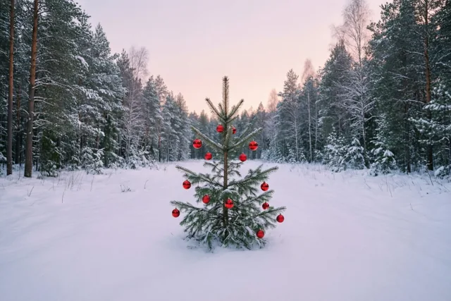 Kerst onder een roze hemel