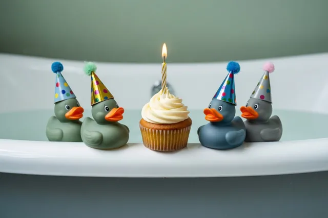 Verjaardagsfeest op de badrand