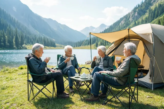 Pensioen vieren aan het bergmeer