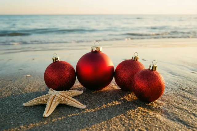 Een zeester viert kerst