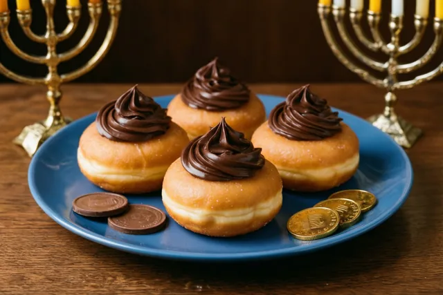 Kleine donuts, warme Chanoekawensen