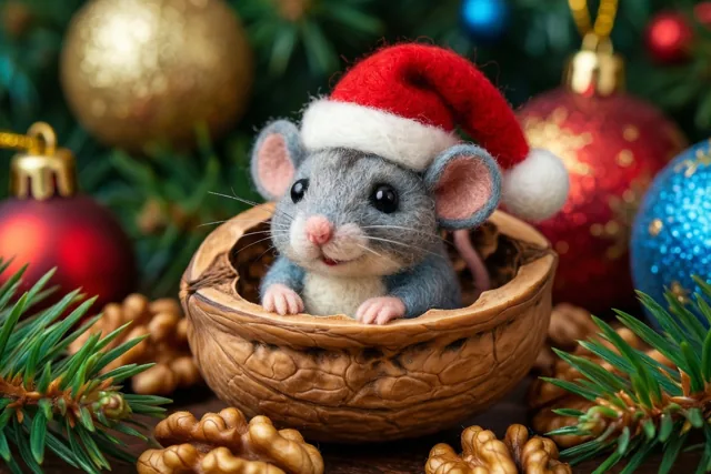 Een vilten muisje brengt kerstliefs