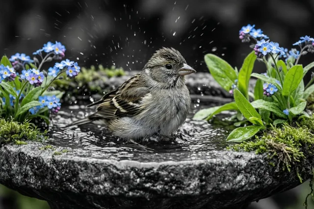 Lentekleur met een vink