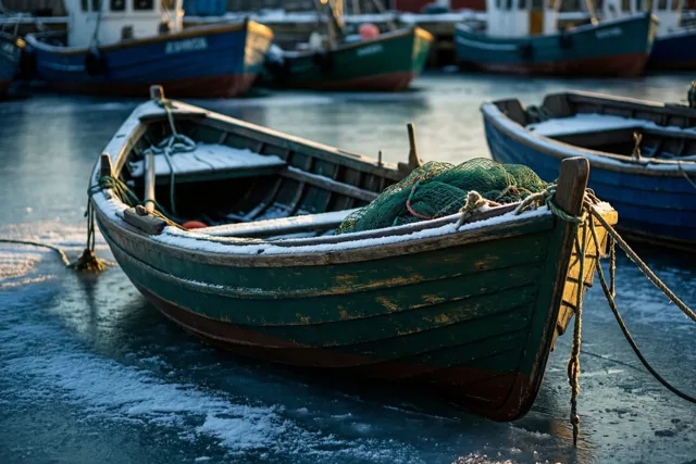 Winterrust in de vissershaven