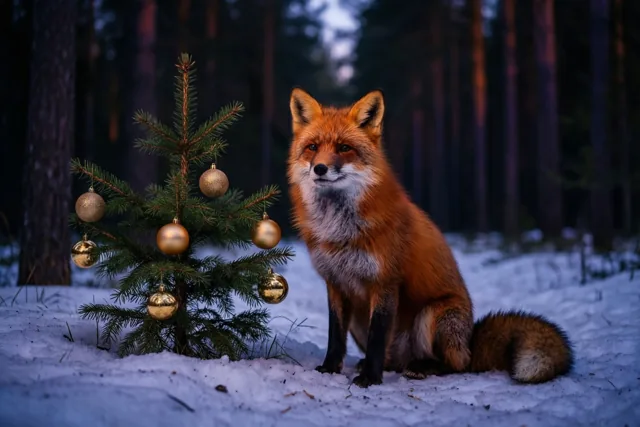 Vossenkerst in het stille bos