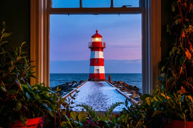 Winterlicht vanuit de vuurtoren