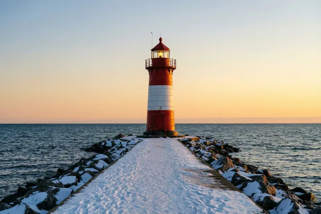 Een lichtje aan de winterzee