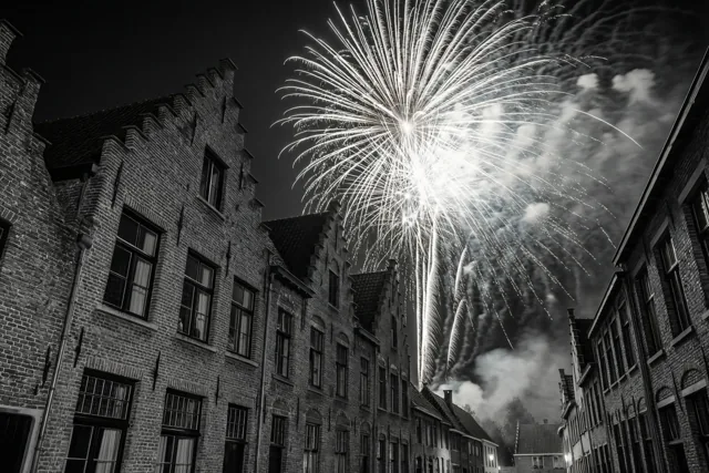 Nieuwjaarsnacht in de oude straat