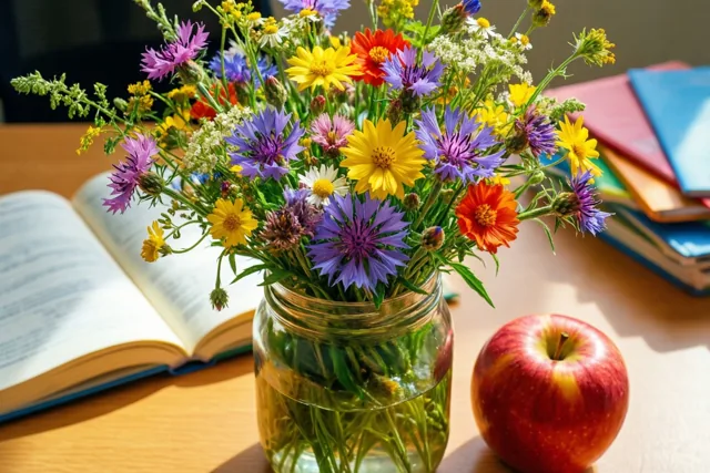 Een bloemenhulde voor de juf