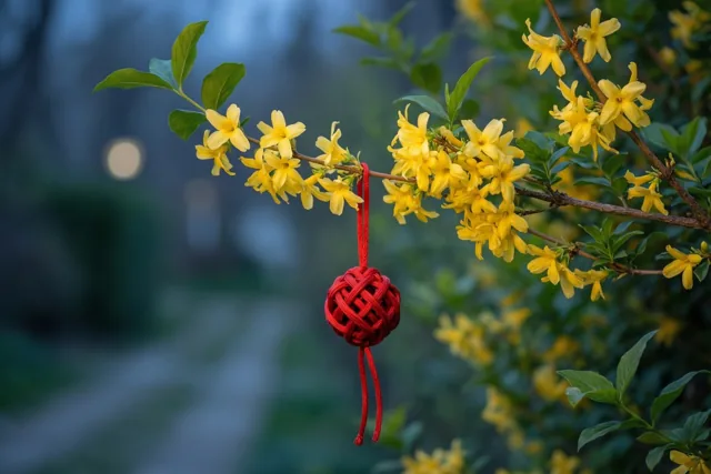 Gele bloemen, zachte nieuwjaarswensen