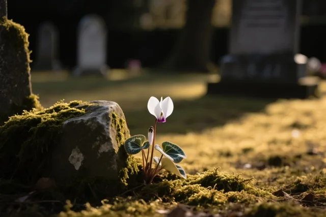 Een bloem in warm licht