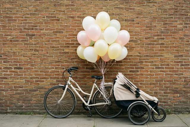 Een kleintje fietst straks mee