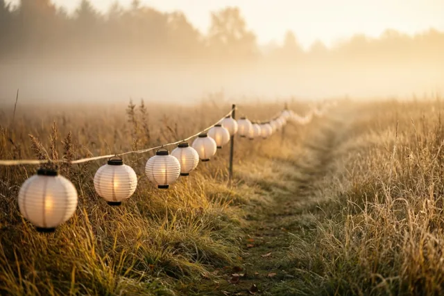 Lichtjes door de novemberweide