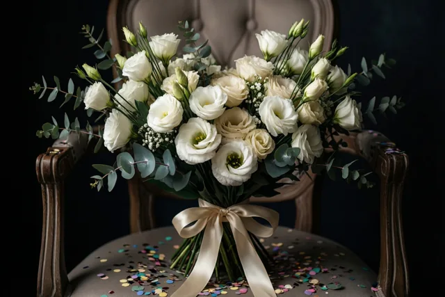 Witte bloemen voor je mijlpaal