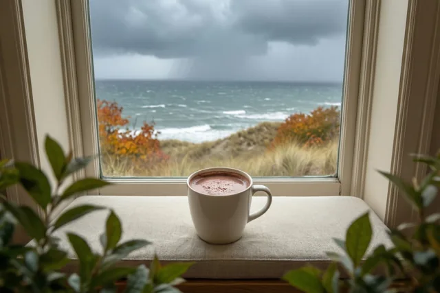 Herfstgezelligheid met zicht op zee