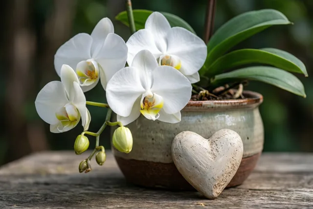 Een hartje tussen mama's bloemen