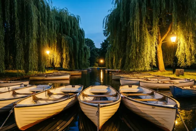 Zomeravond onder de treurwilgen