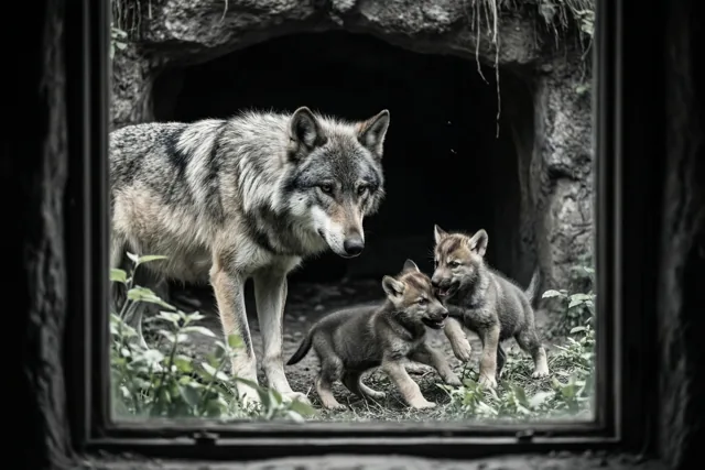 Veilig bij papa wolf