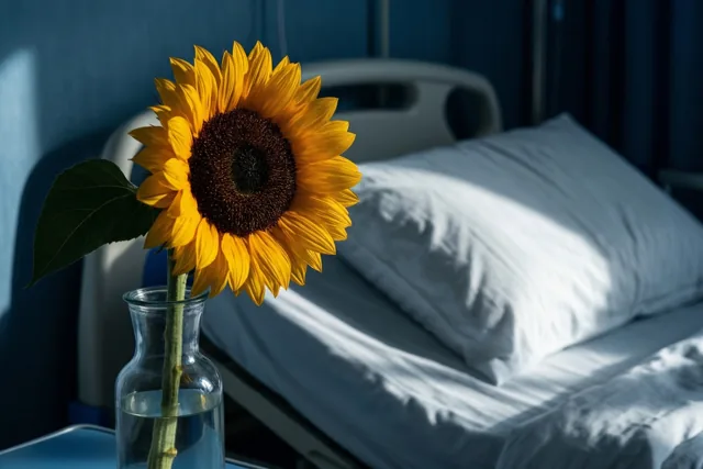 Een zonnebloem houdt je gezelschap