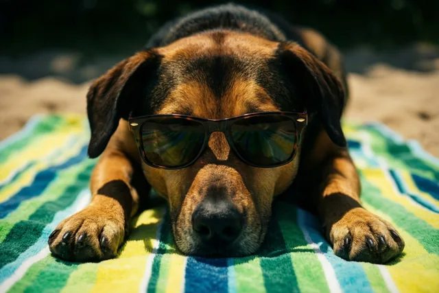 Deze hond neemt even pauze