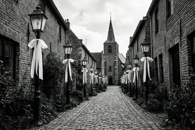 Een dorpsstraat vol trouwsfeer