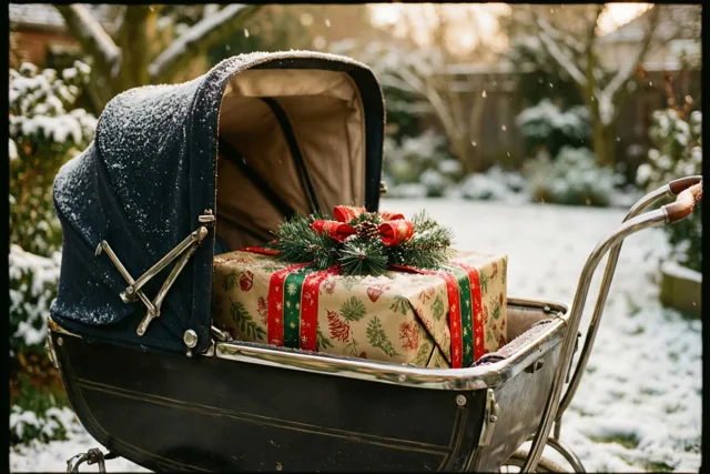 Kerststrik in winters goud