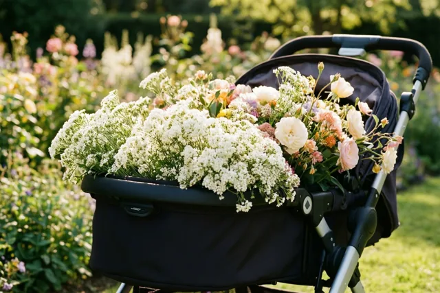 Een wiegje vol bloemen