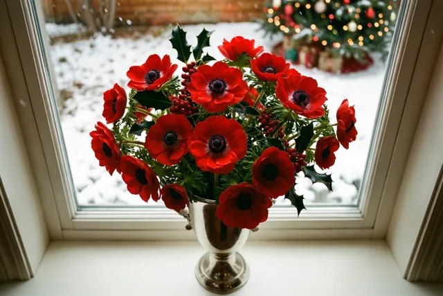 Anemonen brengen kerstsfeer
