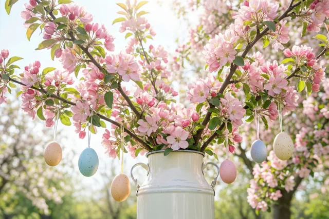 Appelbloesems wensen je vrolijk Pasen