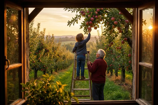 Samen tussen de appelbomen