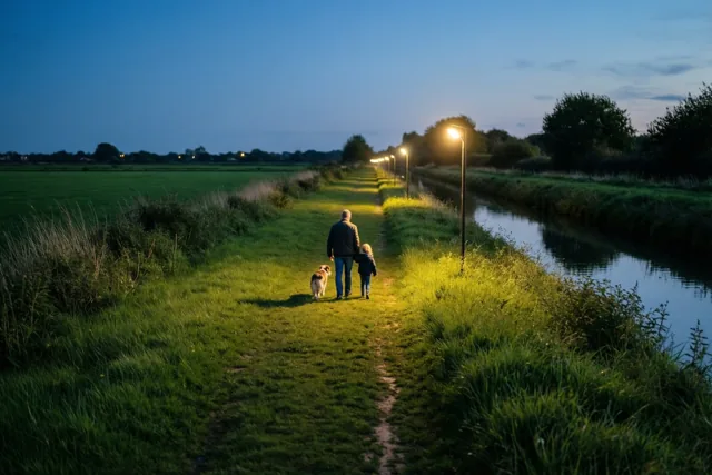 Avondwandeling met papa langs het kanaal