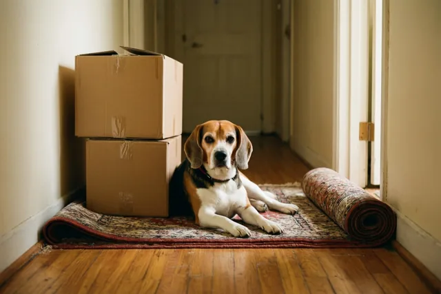 De hond is al thuis