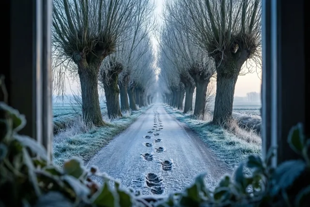 Sinterklaasochtend met zicht op de polders