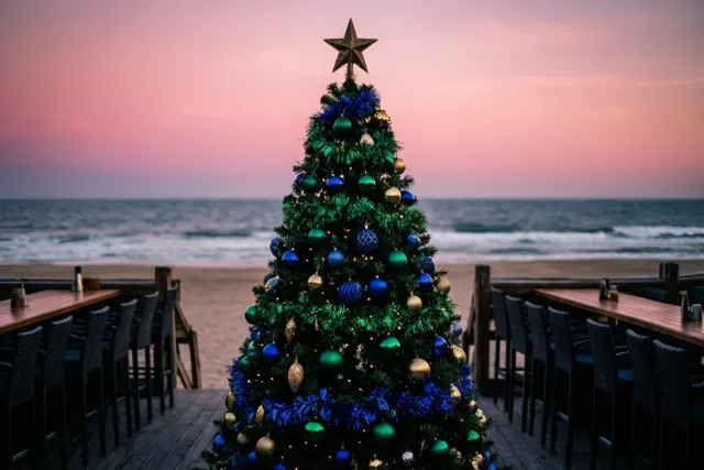 Kerst op het strandterras