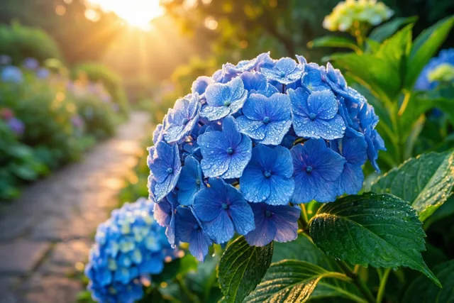 Dauw op je ochtendhortensia’s
