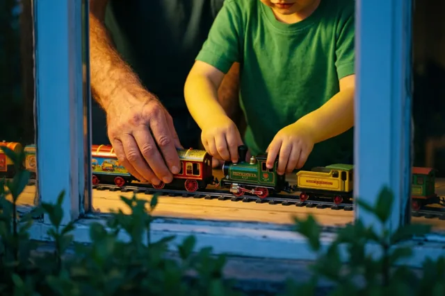 Met papa aan de retrotrein