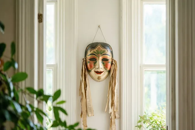 Een bloemenmasker voor carnaval
