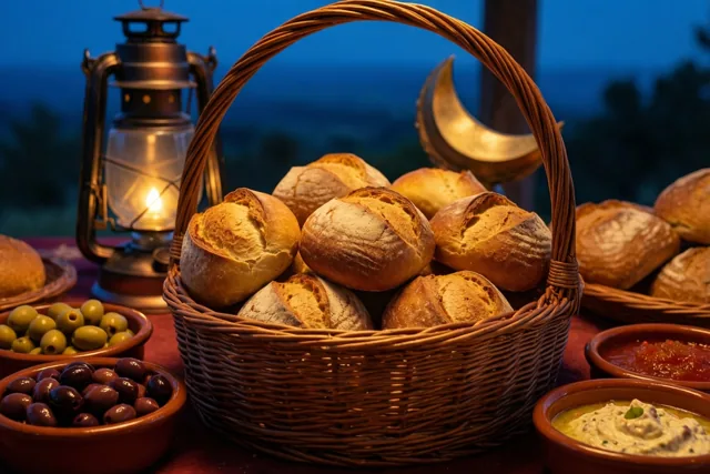 Feestbrood onder de avondhemel
