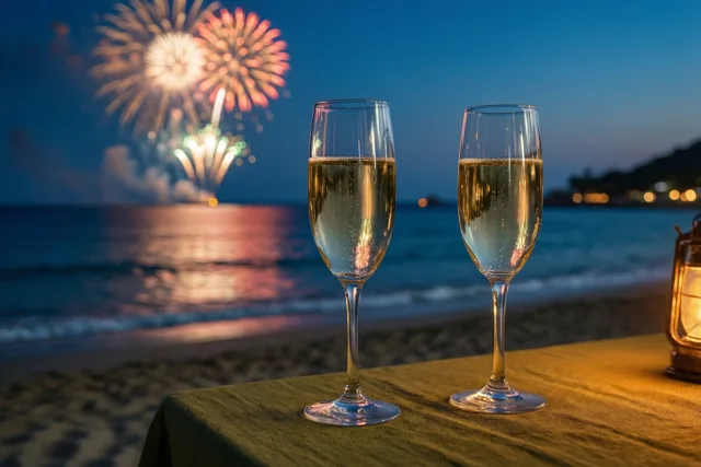Bruisend nieuwjaar op het strand