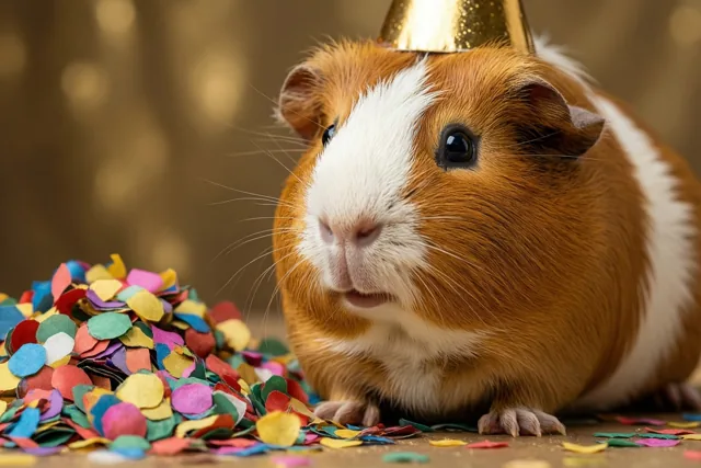 Gouden nieuwjaarswensen van een cavia