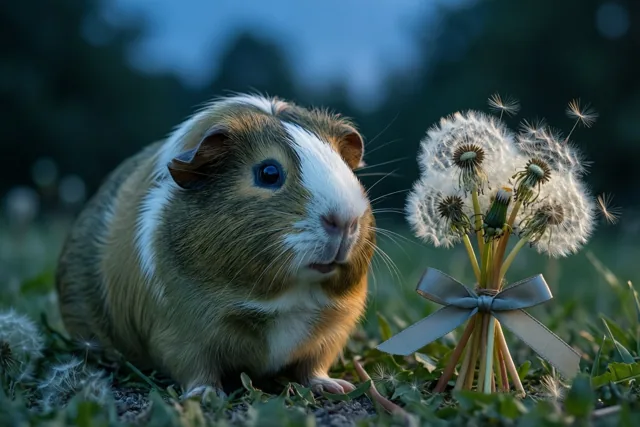Dankjewel met cavia en pluisjes
