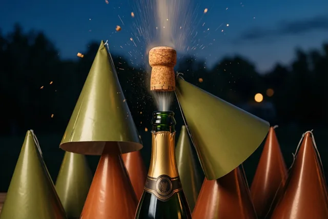 Nieuwjaar schiet uit de fles