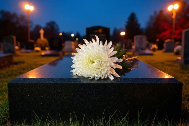 Een bloem in de avond