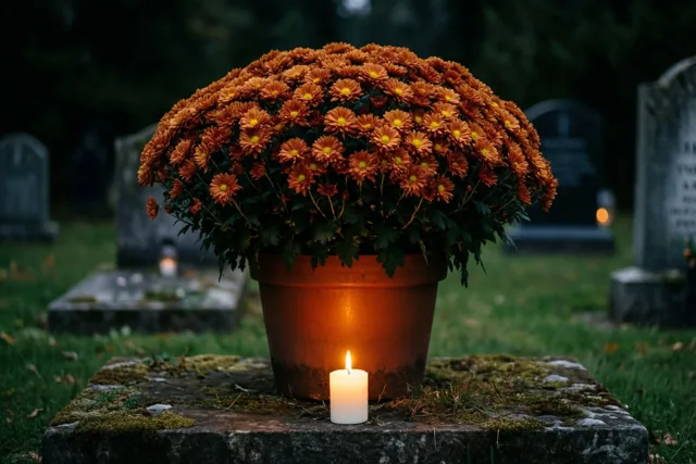 Chrysanten bij een blijvende herinnering